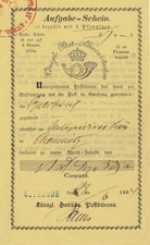 Gelber Fahrpost Postschein mit