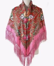 Ukrainischer Russischer Schal Tuch Pavlovo Stil 130x130cm Ostern Geschenk