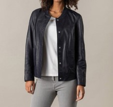 Jacke blau 34 Damen Lederjacke