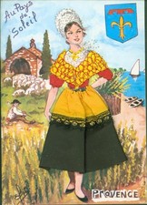 13815374 - Tracht Provence Schafe echter Stoff echte Stickerei Stoffapplikation