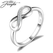 Damen 925er Silberring Unendlichkeit Zirkonia Schmuck Silber Ring Geschenk Frau
