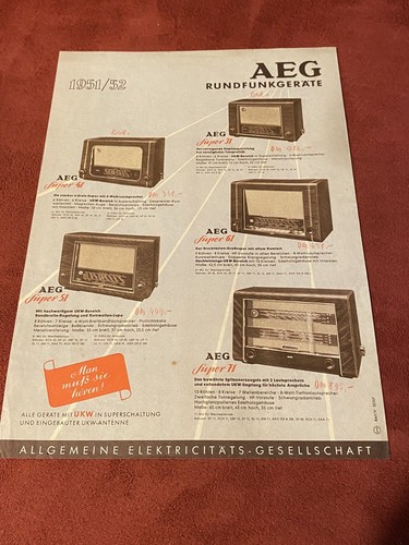 Aeg rundfunkgeräte prospekt - rundfunkgeräte,