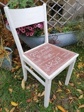 alter Holzstuhl Küchenstuhl Deko-Stuhl handbemalt Shabby Brocante