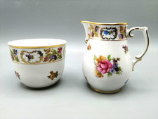 Schumann Arzberg Dresdner Blumen Michkännchen und Zuckertöpfchen Gold Empress