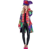 Patchwork Frack bunt Karneval für Damen Gr. 36-46 Fasching Garde Jacke