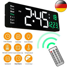 Große LED Digital Wanduhr mit Datum Temperatur Display Alarm Clock Fernbedienung