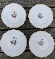 4 antike Teller Blumen Carl