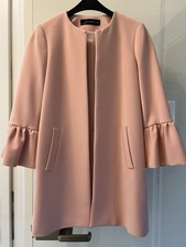 Mantel Zara Woman XS nude rosa rosé Volant Ärmel auchals Long Blazer tragbar NEU