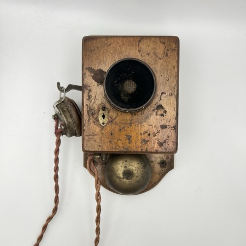 Antikes eichen wandtelefon - antikes,