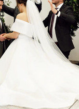 Weißes A-Linie Brautkleid mit