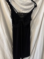 Nachthemd Damen Spitze Schwarz Nachtwäsche M L Kurz Bis Zum Knie Romantisch 