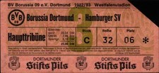 Ticket BL 82/83 Borussia