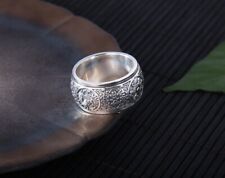 N27 Drehring Tiere des Feng Shui Drache Phönix Tiger Schildkröte Silber 925