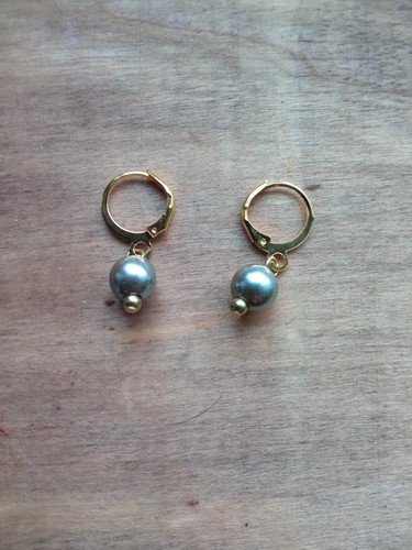 Ohrringe gold farben perlen - gold,