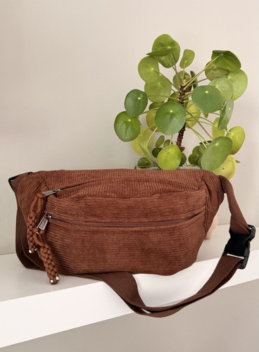 Bauchtasche cord braun vintage - braun,