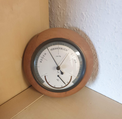Vintage barometer thermometer - barometer,