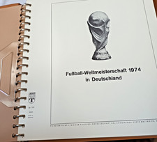2 Briefmarkenalben Motivsammlung Fußball-WM 1974  Lindner Ringordner