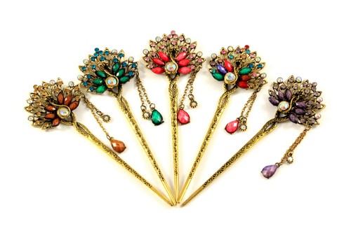 Haarstab haarnadel strass pfau - haarstab,