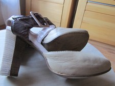 DN 38 Sandalen beige braun Echtleder Absatz 10 cm