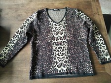 Damen Pullover Gr. 40 von Henriette Leopard Muster edle Wollmischung
