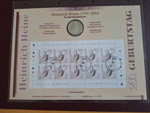 Brd numisblatt heine 1 - heine,