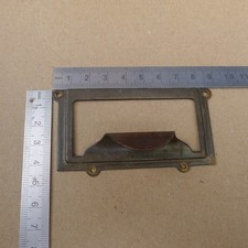 Schubladengriffe mit Kärtcheneinschub Messing alt 3x 10 Stück