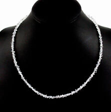 Herkimer Diamant Kette Edelsteinkette Natur Collier 925 Silber verschluß  45 cm