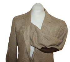 Tweed Sakko Herren Braun ca. Gr. 52 – USA Blazer mit Ellbogenpatches Klassiker