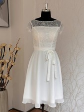 HBH Brautmode Kurzes Brautkleid mit Spitze veredelt Reißverschluss