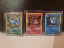 Pokemon Karten Set Glurak Turtok Bisaflor  Charizard Blastoise Venusaur Holo1999