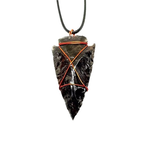 Obsidian pfeilspitze anhänger - obsidian,