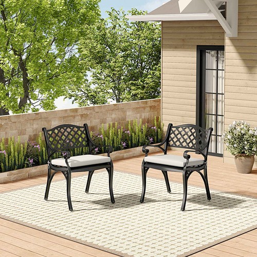 2xschwarz gartenstühle aus - gartenstühle,