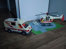 Playmobil Krankenwagen + Hubschrauber