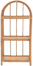 Rattan Badregal/Rundbogen Regal/Standregal/Küchenregal/ 3 Ablagen (Natur)