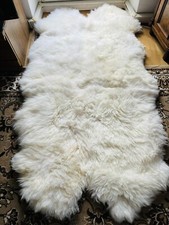 Schlaffell Fellteppich Schaffelldecke Bett Lammfell 4er Kaminfell 200 X 140 cm