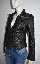 MUUBAA * Lederjacke Biker Jacke 100 % Lammleder Schwarz Gr. 38 (36) - TOP