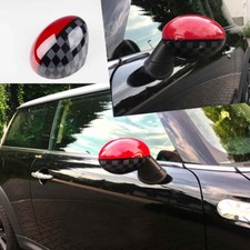 SPIEGELKAPPEN IM ROT KARO DESIGN für MINI COOPER R55 CLUBMAN R56 R57 R60 R61 