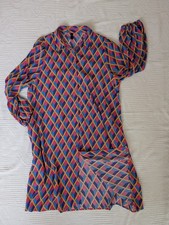 W.NEU! YAS Designer Kleid Gr.38 M langarm Rauten bunt❤Business❤rot blau gelb Top