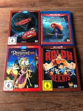 4x Disney 3D Blu-ray Cars 2, Rapunzel, Meridia, Ralph reichts