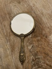 Handspiegel Messing alt Deko