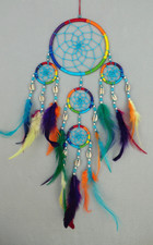 11 cm x 40 cm Regenbogen Rainbow Dreamcatcher Traumfänger Kauri Muschel Shell