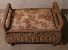 Alte Sitztruhe Wäschetruhe Stoffbezug Blumenmuster Flower