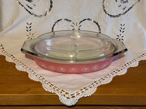 Vintage jaj pyrex - pink, daisy