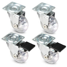 Möbelrollen Transparent Lenkrolle Bremse Transportrolle Kastenrolle Set 4 Rollen