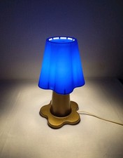 Vintage 90er Jahre Lampe Tischlampe Mammut Blau/Gold - Selten