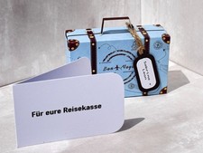 Koffer + Karte Geldgeschenk personalisiert Geburtstag Hochzeit Glückwunsch Box