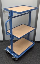 fetra Beistellwagen mit 3 Böden aus Holz, Ladeflächen neigbar