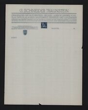 TRAUNSTEIN, Briefbogen 1915, G. Schneider Zinn-Giesserei Lampen Hohl-Glas