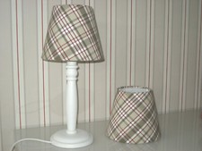 NORDIKA Lampenschirm, Tischlampe, Leuchte, E14 Fassung kariert