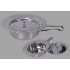 Armee Hospital Bettpfanne Edelstahl neuwertig Nachttopf Steckbecken mit Deckel